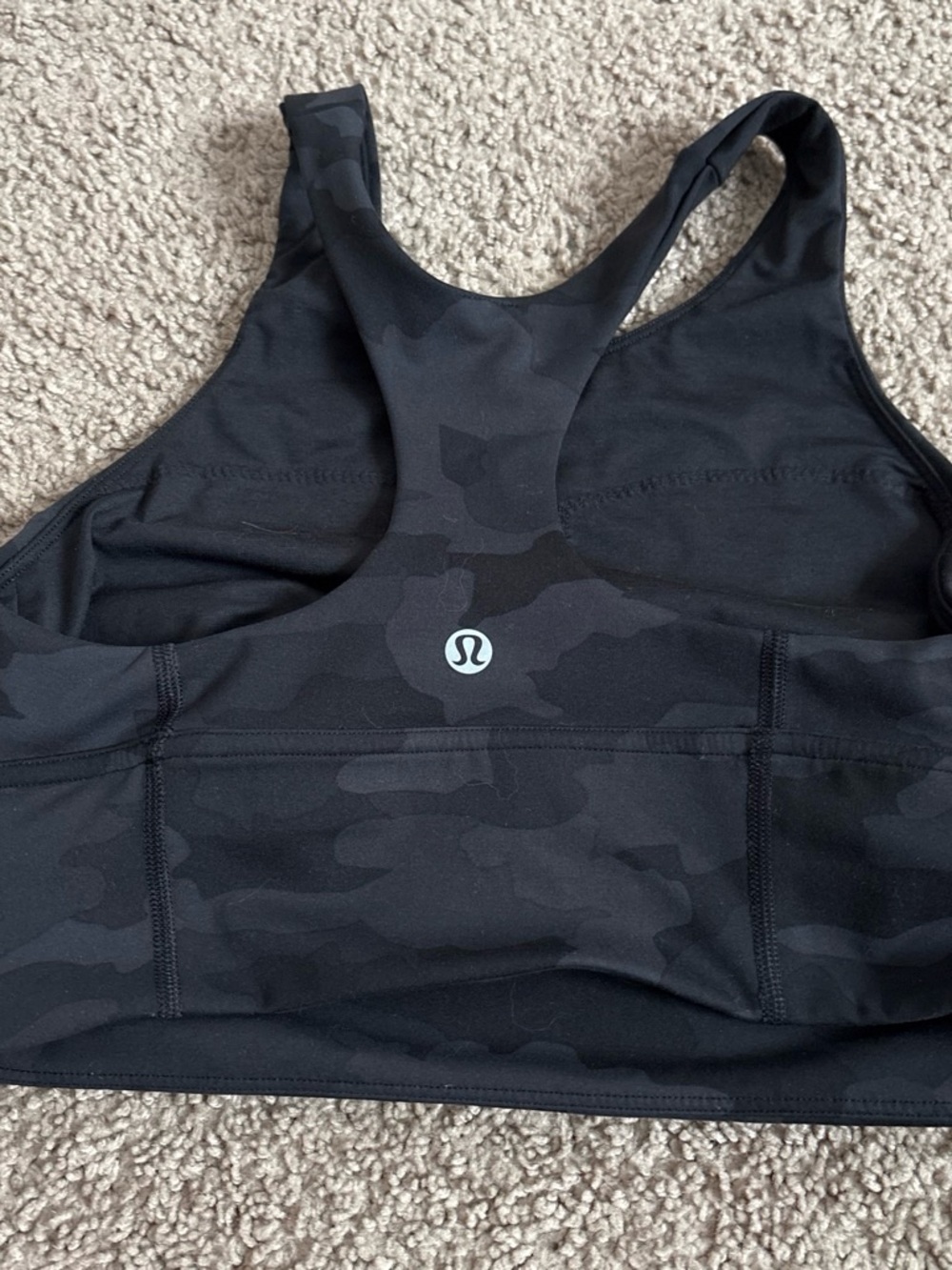 lululemon athletica Black Camo Racerback Sports Bra